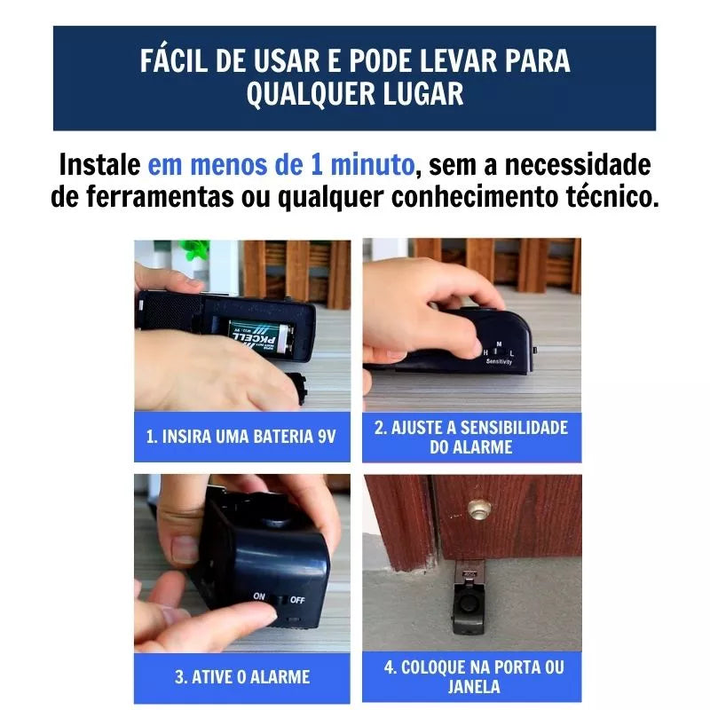 Alarme de Alta Potência e Trava de Portas e Janelas